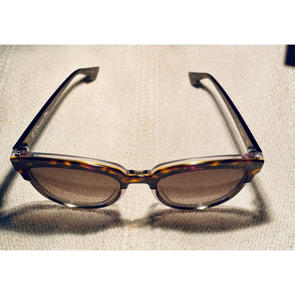 Dior Sight 1 Oversized Cat Eye Sunglasses Top Havana 54mm Clear Tortoiseshell - Picture 13 of 14